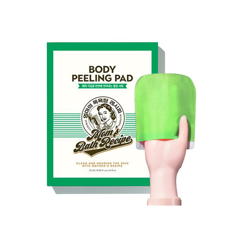 Mom's Bath Recipe Body Peeling Pad Original مومز باث ريسيبي باد تقشير الجسم الأصلية ترطيب عميق وتقشير لطيف برائحة الهينوكي الكورية المريحة