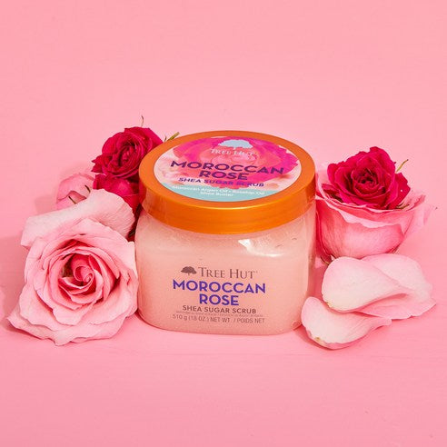 TREEHUT Shea Sugar Scrub Moroccan Rose سكراب زبدة الشيا بالورد المغربي
