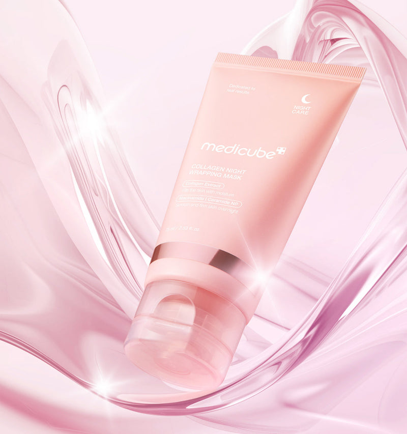 🇰🇷🥇Medicube Collagen Night Wrapping Mask قناع الكولاجين الليلي من ميديكيوب مع فرشاة هدية لعناية مرنة ومشرقة طوال الليل