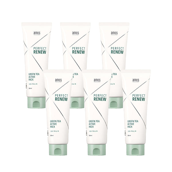 AMOS Professional Green Tea Active Pack ماسك أموس بالشاي الأخضر ماسك كوري لتنقية فروة الرأس وترطيب الشعر