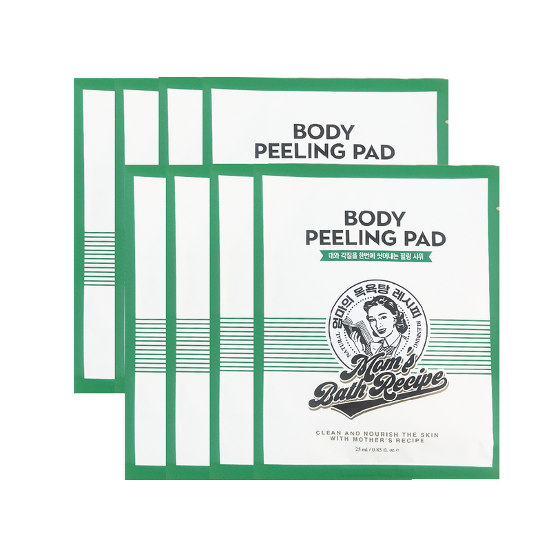 Mom's Bath Recipe Body Peeling Pad Original مومز باث ريسيبي باد تقشير الجسم الأصلية ترطيب عميق وتقشير لطيف برائحة الهينوكي الكورية المريحة
