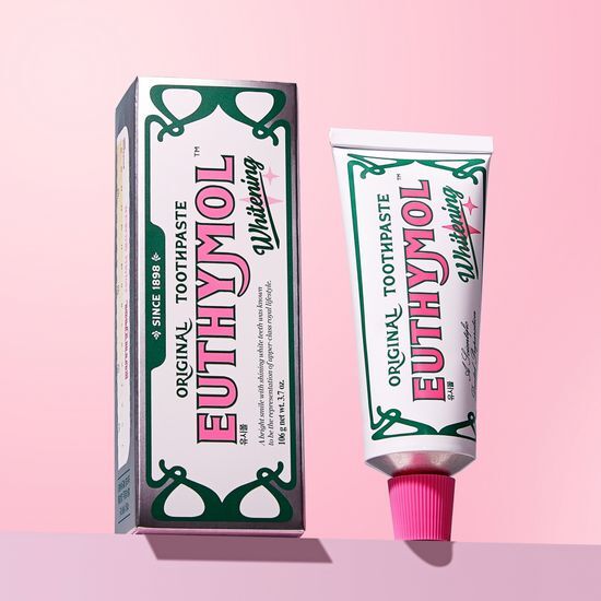 🇰🇷🥇EUTHYMOL Whitening Toothpaste معجون الأسنان لتبييض الأسنان يوثيمول بنكهة الخوخ والنعناع