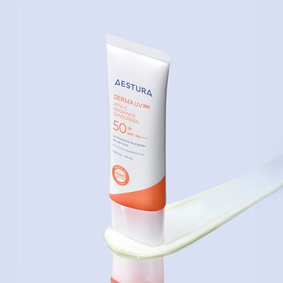 🇰🇷🥇AESTURA Derma UV365 Vita C Radiance Sunscreen (SPF50+ PA++++) إستورا ديرما يو في 365 فيتا سي واقي شمس لتفتيح البشرة وترطيبها