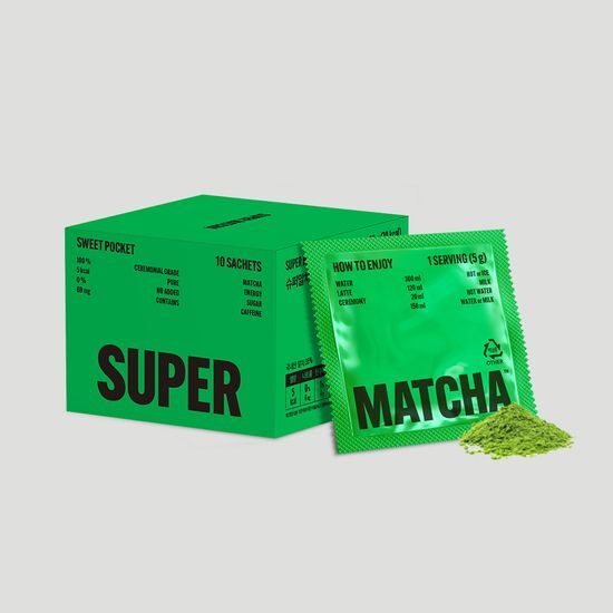SUPER MATCHA Sweet Signature Matcha سوبر ماتشا سويت بوكيت 10 عبوات ماتشا عضوي فاخر من جزيرة جيجو الكورية مع مذاق ناعم وقليل المرارة