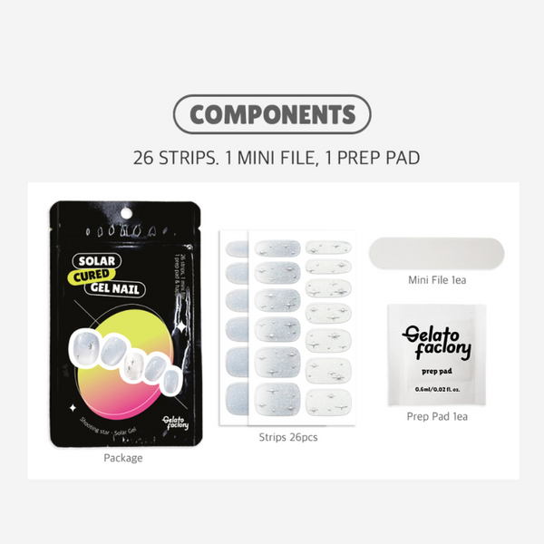 Gelato Factory Solar Gel Blue Sparkling جل أزرق سماوي مع نجوم فضية وجليتر لامع بدون جهاز تجفيف