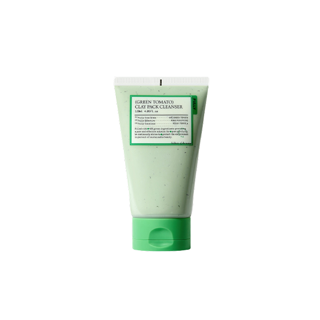FULLY Green Tomato Clay Mask Cleanser بولي منظف وقناع الطماطم الخضراء النباتي لامتصاص دهون المسام وتنقيتها بفعالية