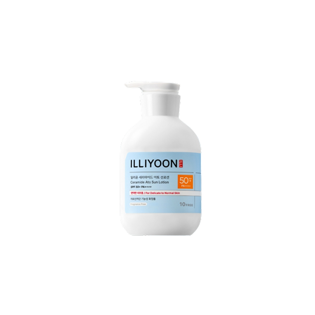 🇰🇷🥇ILLIYOON Ceramide Ato Sun Lotion (SPF50+ PA+++) لوشن إيليون بسيراميد الصويا لحماية الشمس وترميم البشرة الحساسة حجم جامبو
