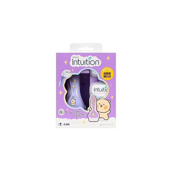 🇰🇷🥇Schick Intuition Variety Gomdolzzing Edition Razor شفرة شيك إنتويشن إصدار الدبدوب إزالة ناعمة بدون جل أو رغوة