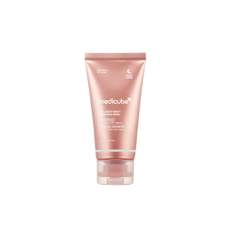 🇰🇷🥇Medicube Collagen Night Wrapping Mask قناع الكولاجين الليلي من ميديكيوب مع فرشاة هدية لعناية مرنة ومشرقة طوال الليل