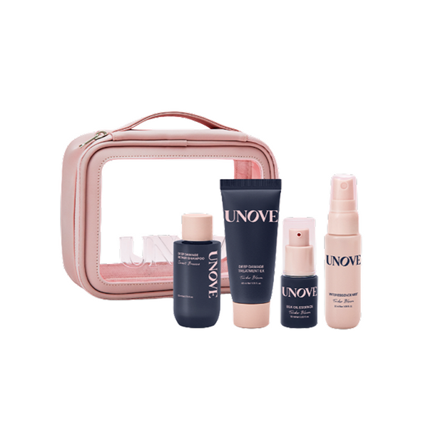 🇰🇷🥇UNOVE Bestseller Travel Kit مجموعة انوڤ للسفر للعناية بالشعر الناعم واللامع أينما كنت