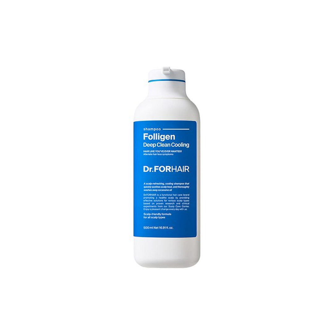 Dr.FORHAIR Folligen Deep Clean Cooling Shampoo شامبو بوليجين العميق للتنظيف والتبريد عناية تبريد عميقة لفروة الرأس وتقليل تساقط الشعر