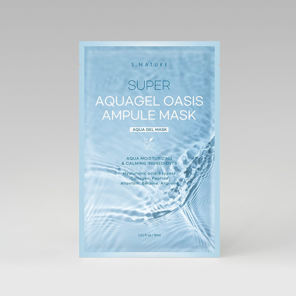 S.NATURE Super Aquagel Oasis Ampule Mask إسنيتشر أمبول ماسك سوبر أكوا جل أواسيـس ماسك ترطيب مكثف يمنح البشرة إشراقة مائية نقيّة