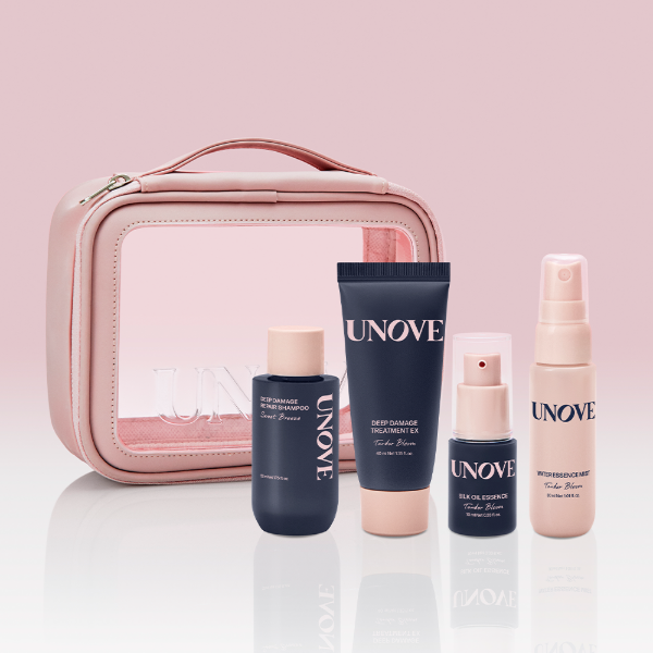 🇰🇷🥇UNOVE Bestseller Travel Kit مجموعة انوڤ للسفر للعناية بالشعر الناعم واللامع أينما كنت